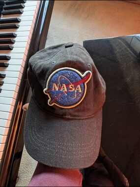 NASA Black Baseball Cap with Embroidered Patch